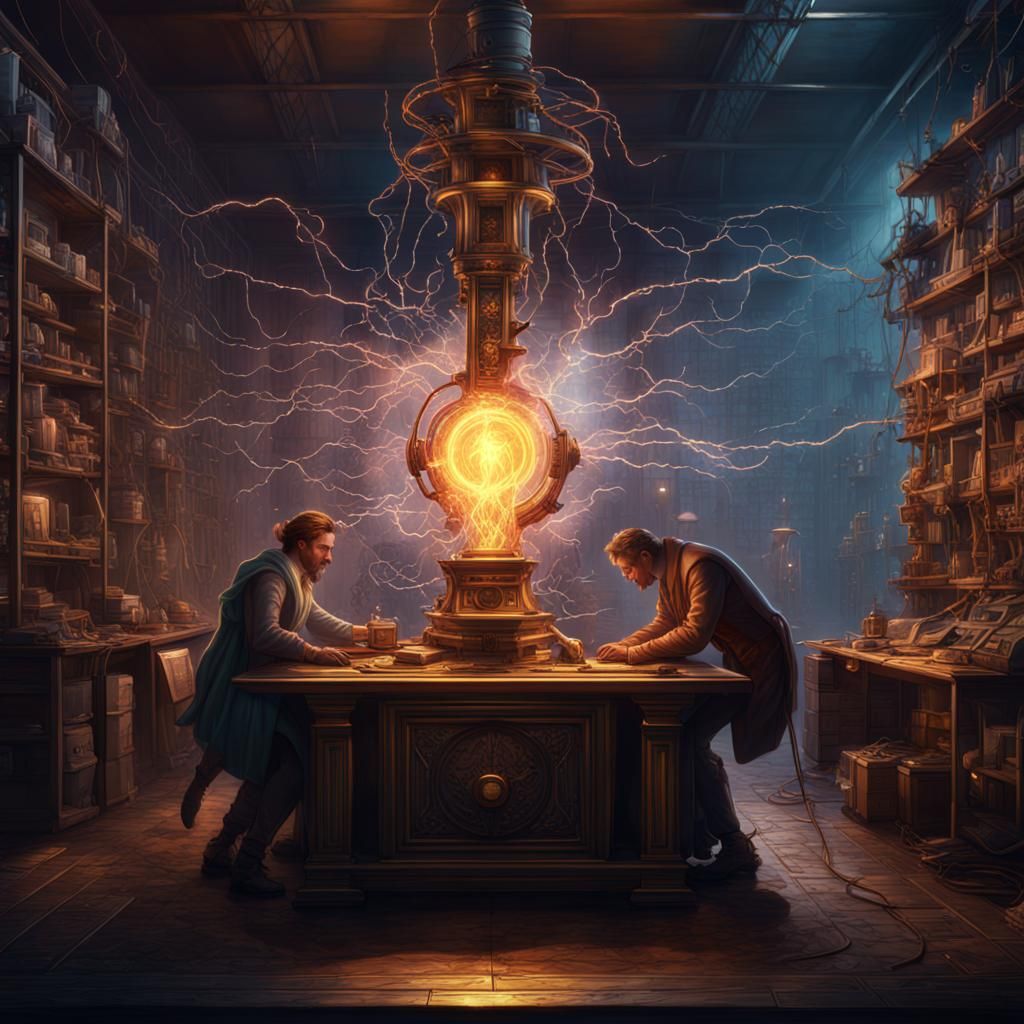 History of Electricity and Magnetism: Detailed Matte Paintin...
