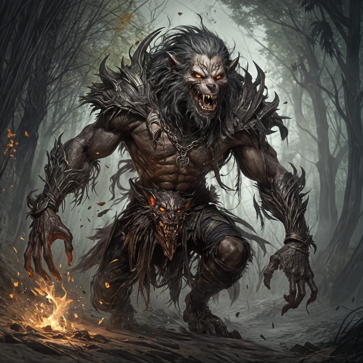 Ghoul Werewolf Hybrid from Dungeons and Dragons