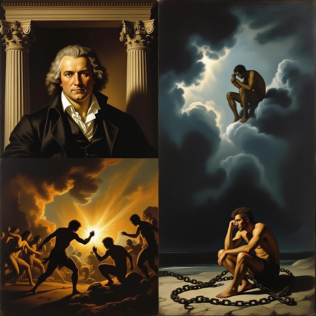 Diptych: Chaos and Entrapment in Dramatic Lighting