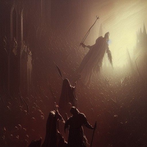 Epic Battle Between Undead and Clerical in Gothic Horror