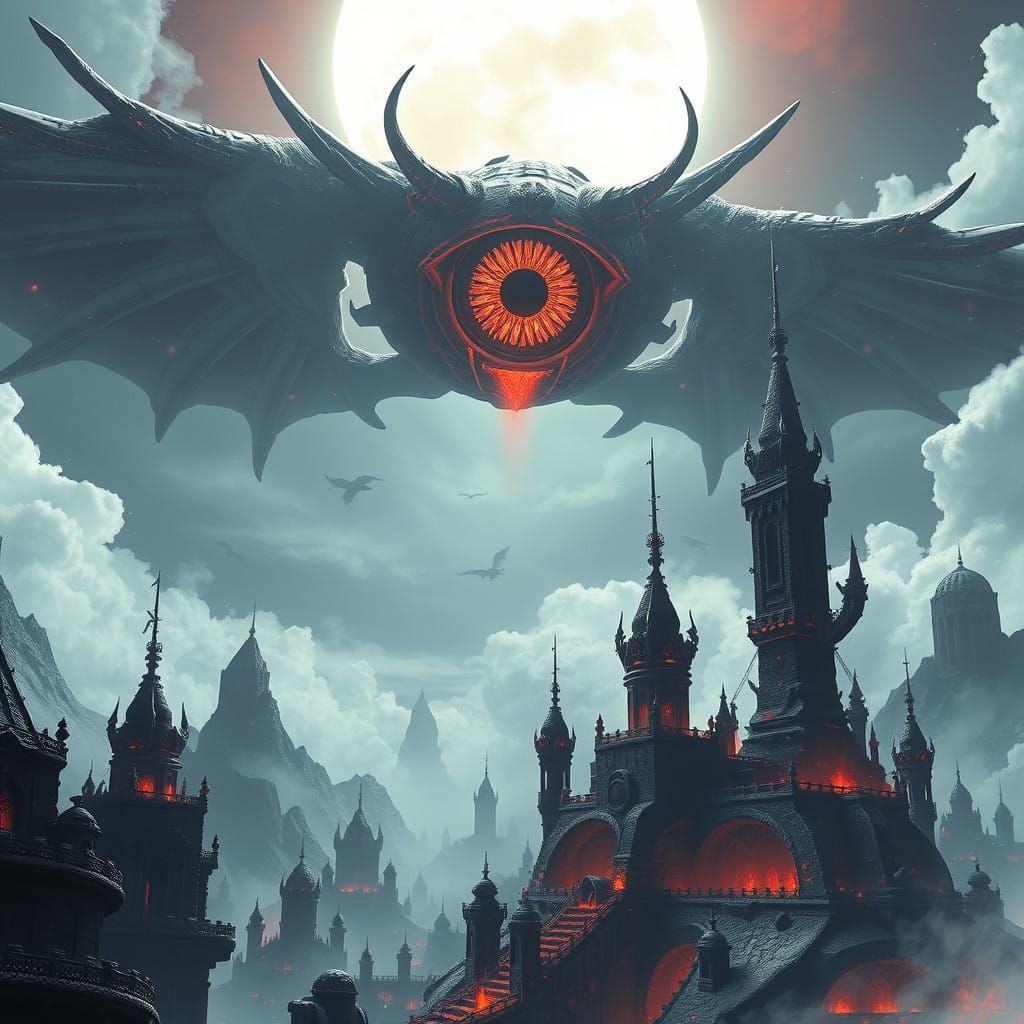 Infernal Cityscape in a Frozen Hell