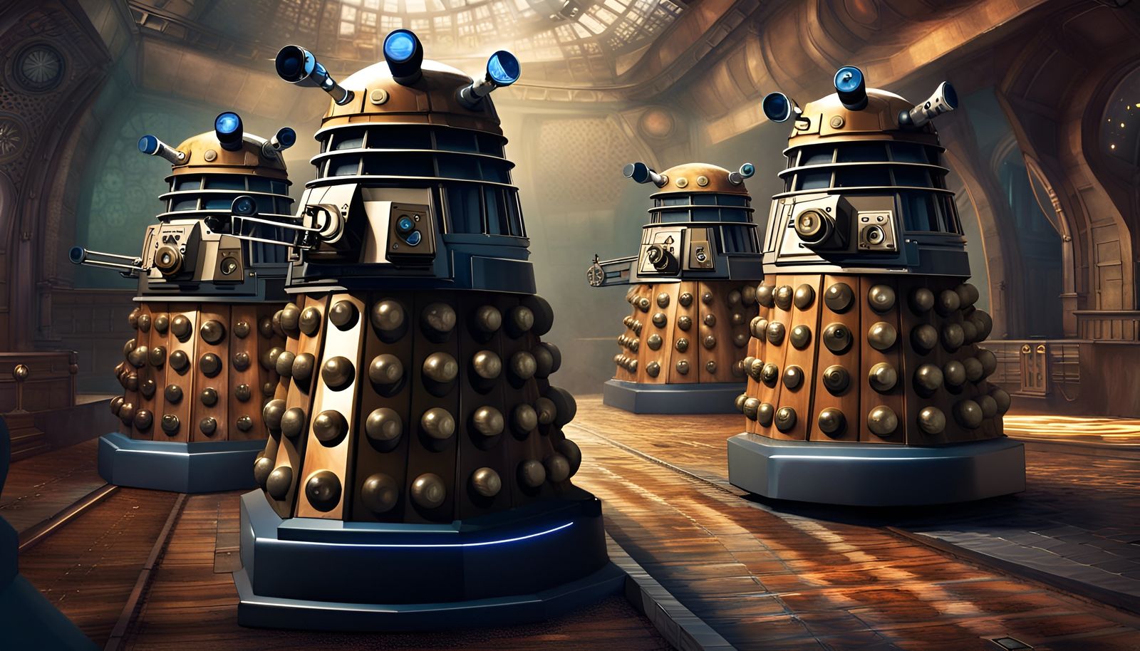 Daleks in Science Fiction Digital Painting