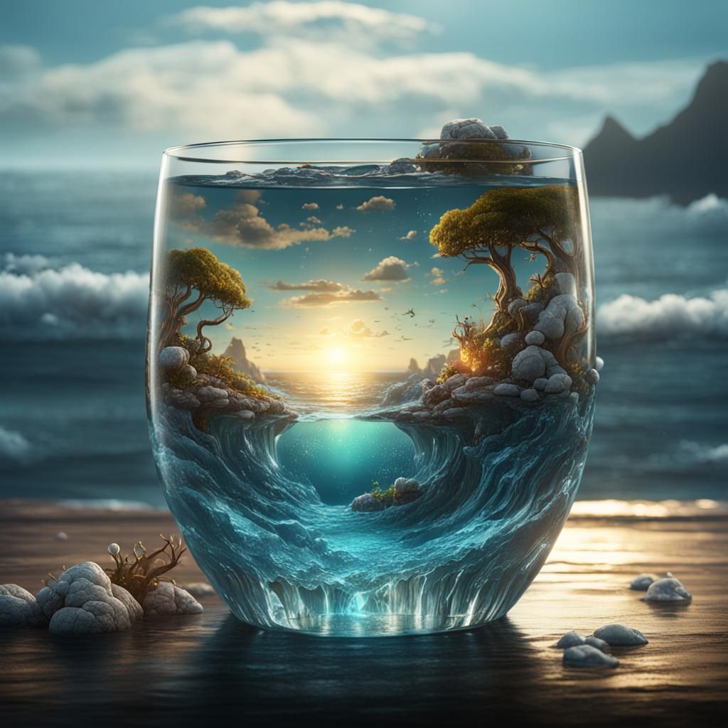Sea in a Glass: Detailed Matte Painting