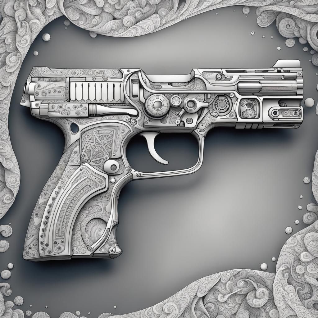 Abstract Fractal Gun with 3D Shading
