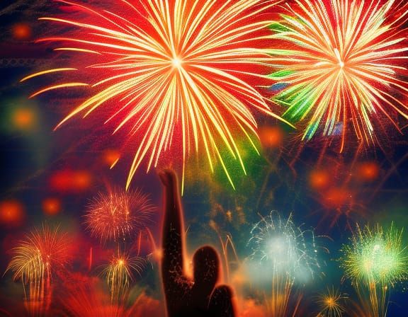 fireworks factory Hyperrealistic, splash art, concept art, mid shot, intricately detailed, color depth, dramatic, 2/3 fa...