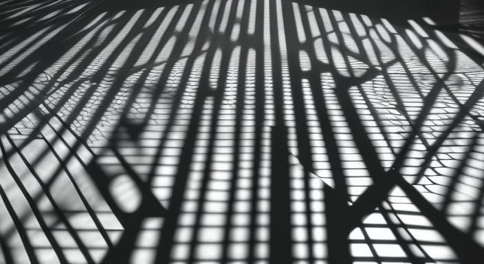 Abstract Crystal Sculpture Casts Rainbow Shadows