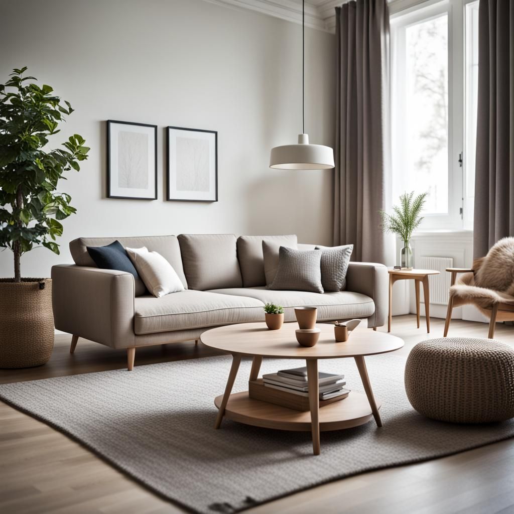 Modern Nordic Furniture in Sunlit Living Room
