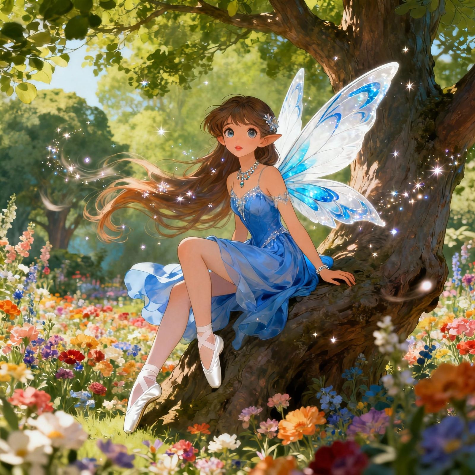 Fairy Girl in Magical Garden Cinematic Fantasy Art