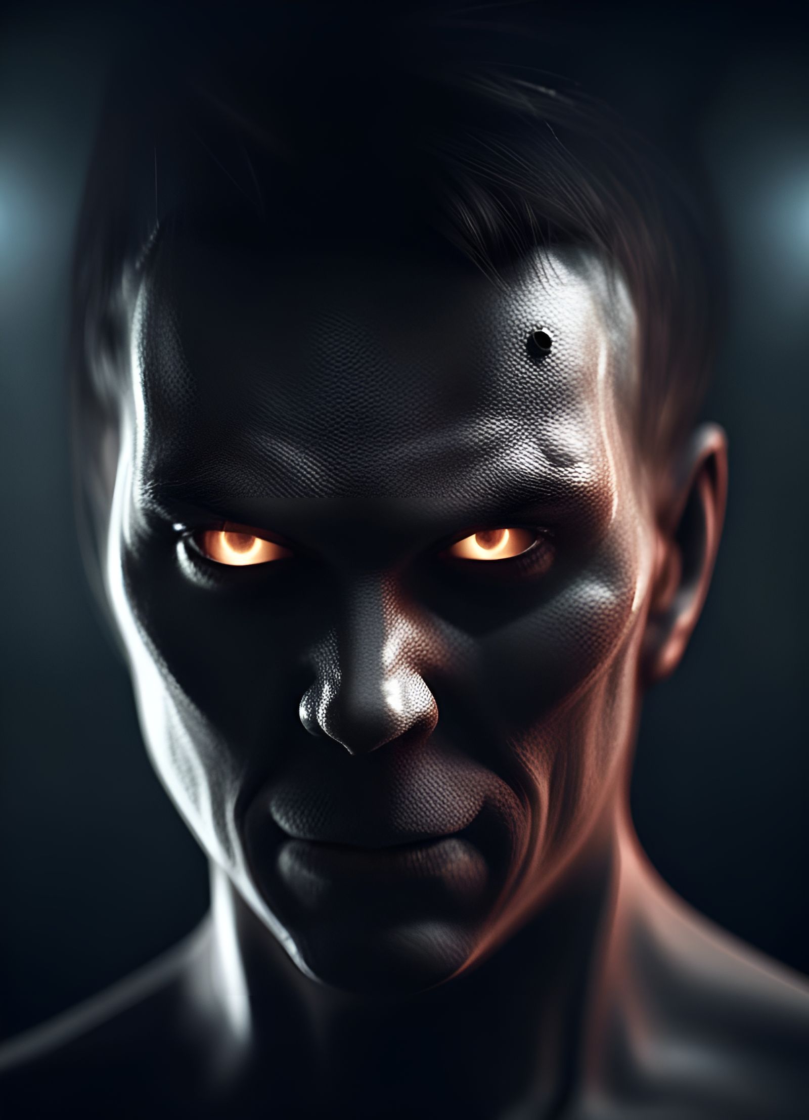 Menacing Man with Empty Eyes: A Horror 3D Render