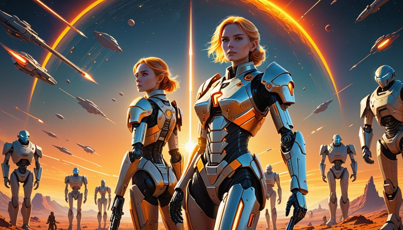 Futuristic Female Leader on Distant Planet in Sci-Fi Art