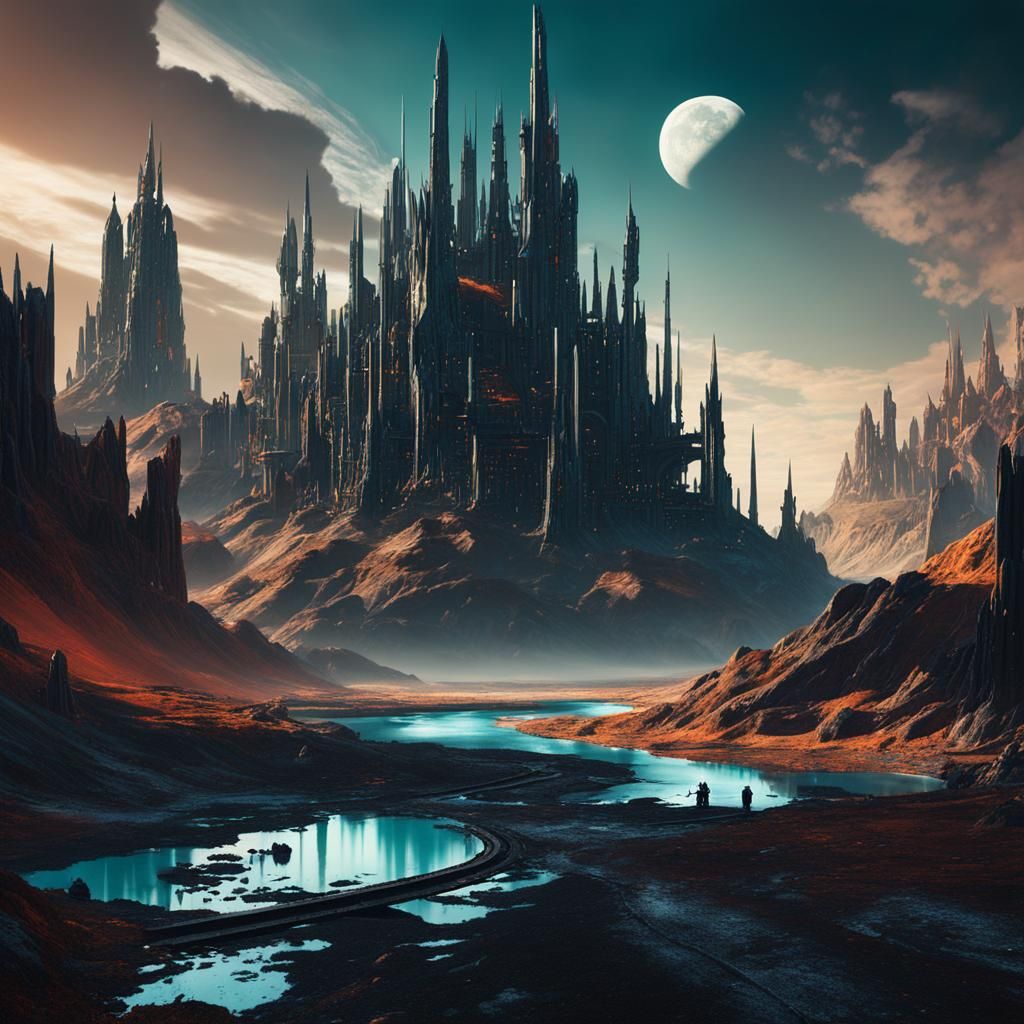 Sci-Fi Moonscape in Detailed Matte Painting