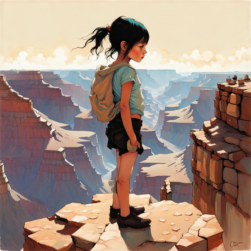 Grand Canyon in Graphic Illustration Style