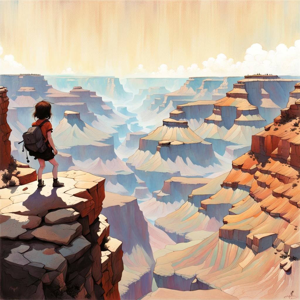 Grand Canyon Landscape in Expressive Brushstrokes
