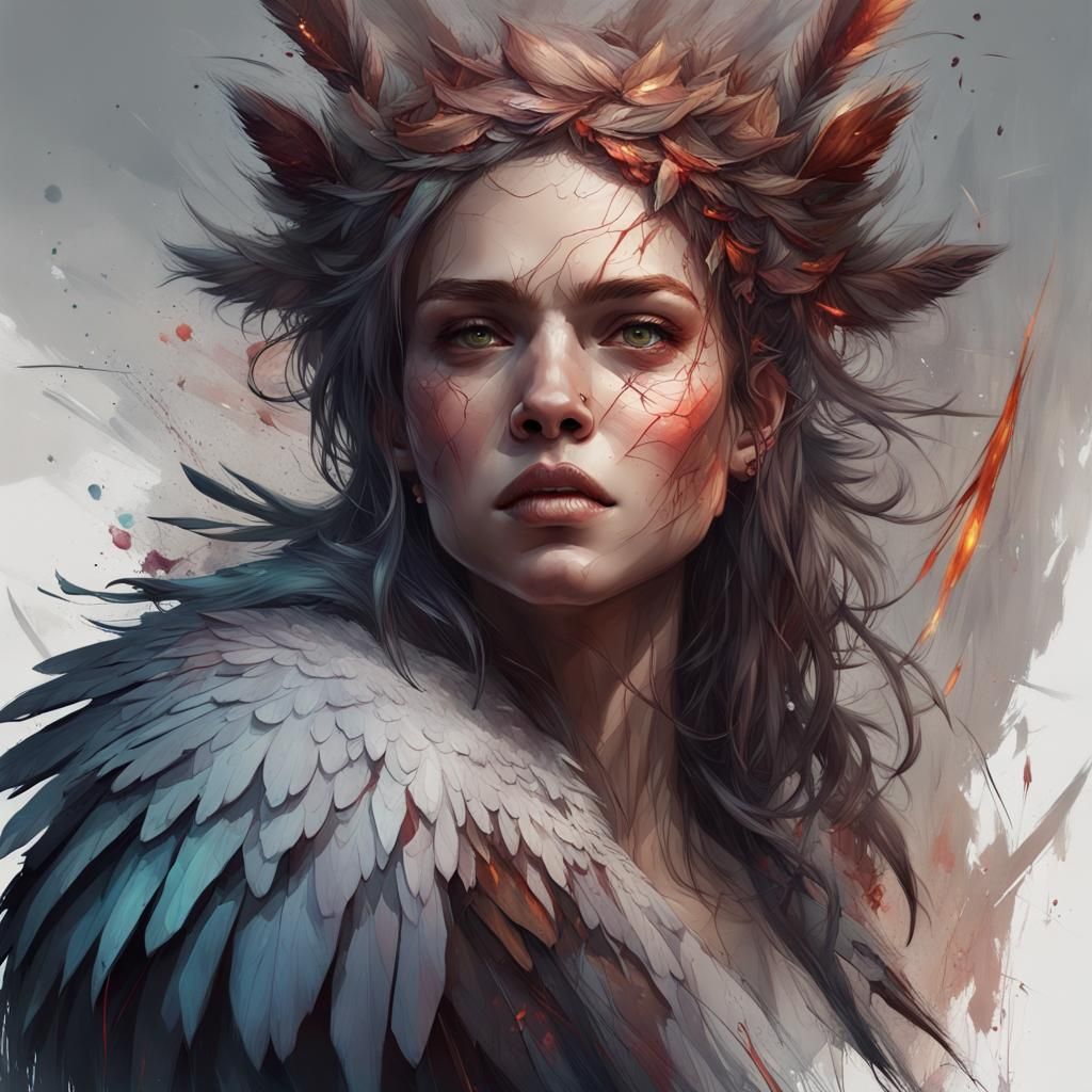 Powerful Woman Portrait in Detailed Digital Art