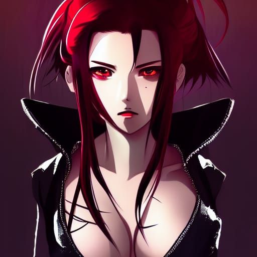 Gorgeous Vampire Warrior in Anime Style