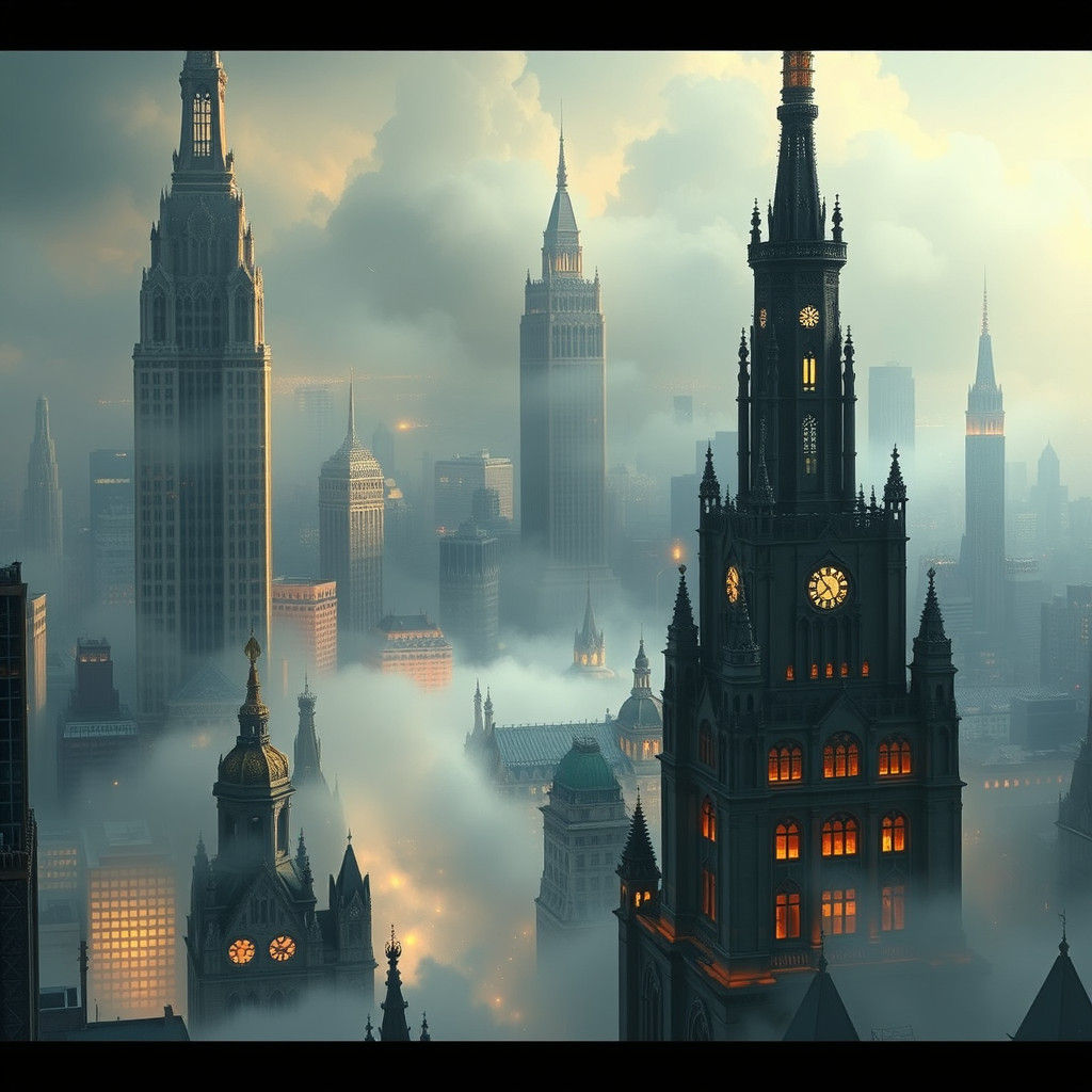Mystical Cityscape in Gothic Style