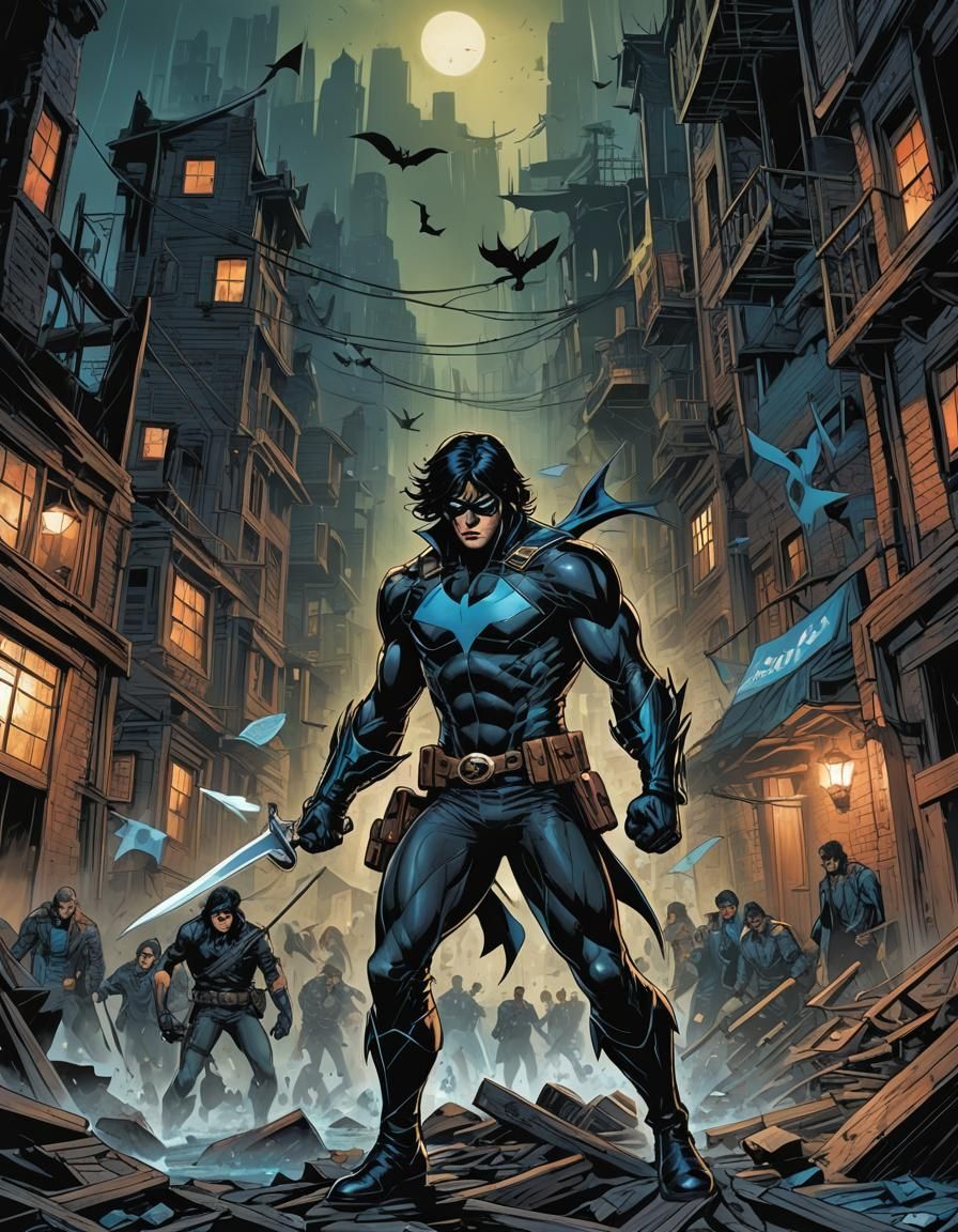Nightwing Pirate Superhero Comic Book Art