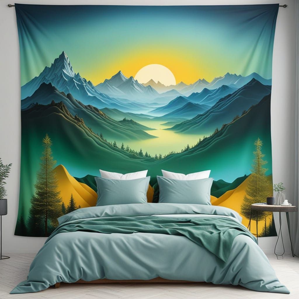Modern tapestry meant for bed background