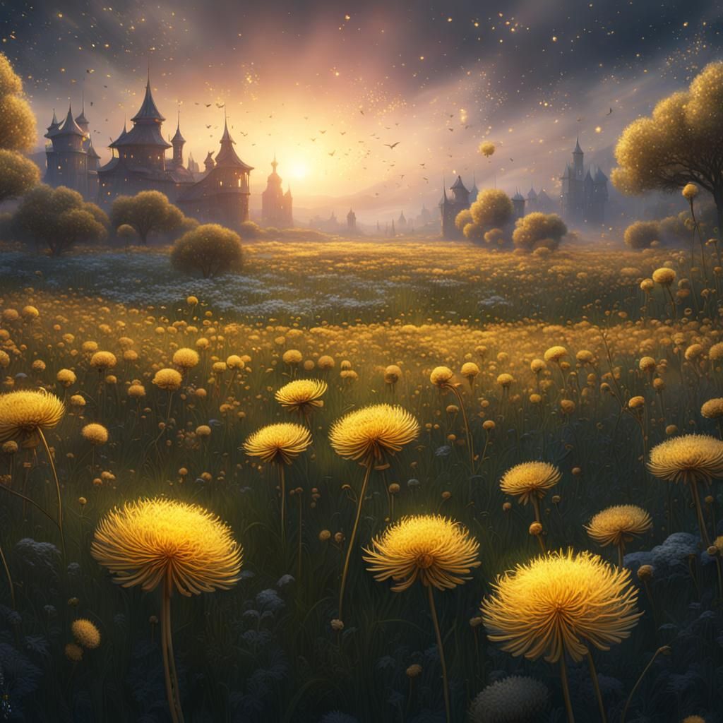 Dandelion Field: Detailed Matte Painting