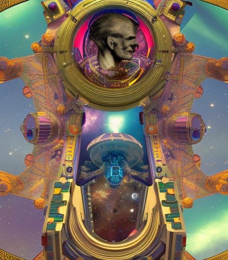 Space Station Middle Finger: Hyperrealistic Ornate Sci-Fi