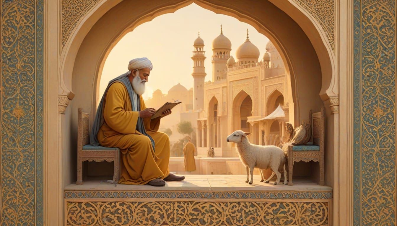 Surreal Illuminated Masterpiece in Mughal Miniature Style