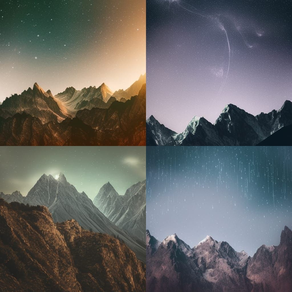 Epic Starry Mountains Digital Matte Painting