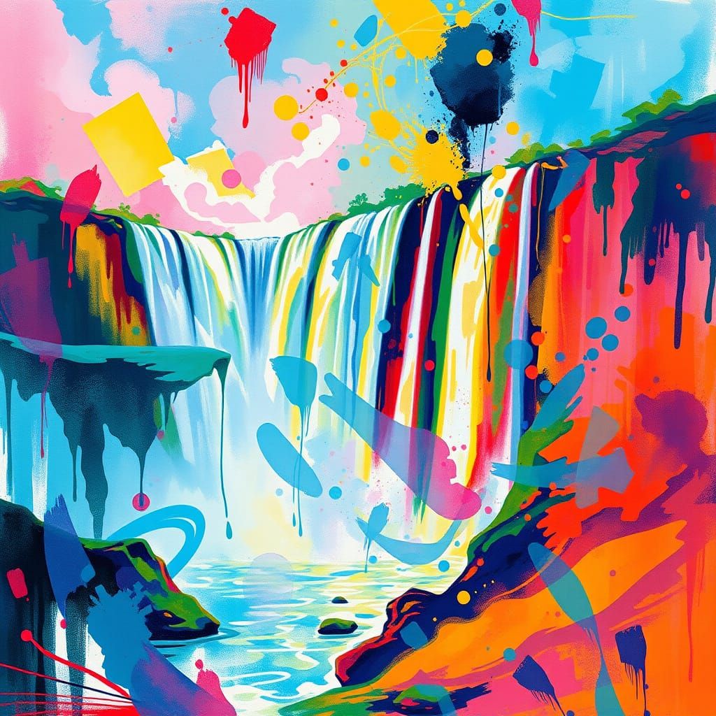 psychedelic Iguazu Falls, Paraguay