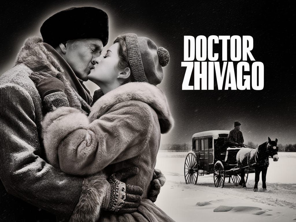 Doctor Zhivago Classic Movie Poster in Black and White