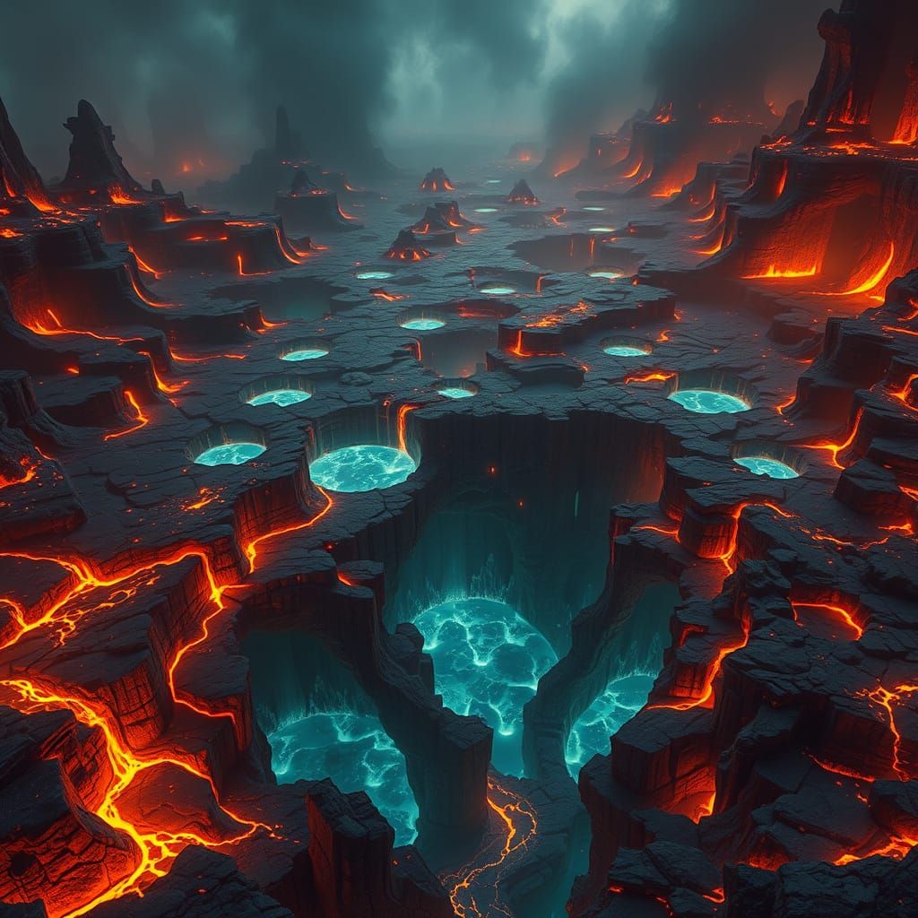 Nightmarish Realm of Eternal Torment in Dark Fantasy Style