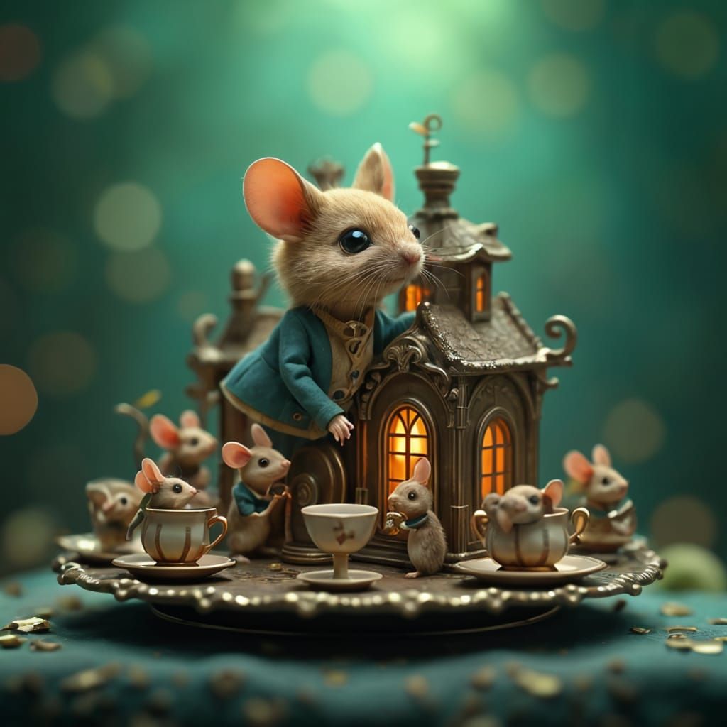 Steam Punk Mouse Mansion Masterpiece in Vibrant Colors