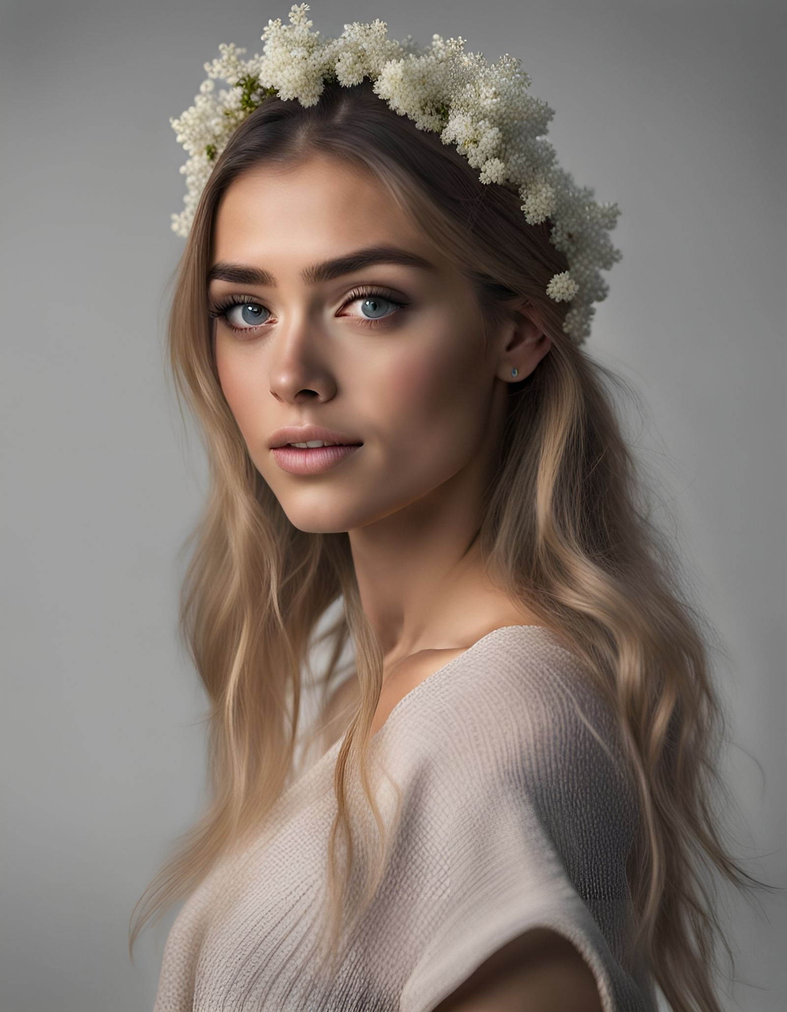 Detailed 3D Portrait of a Young Woman