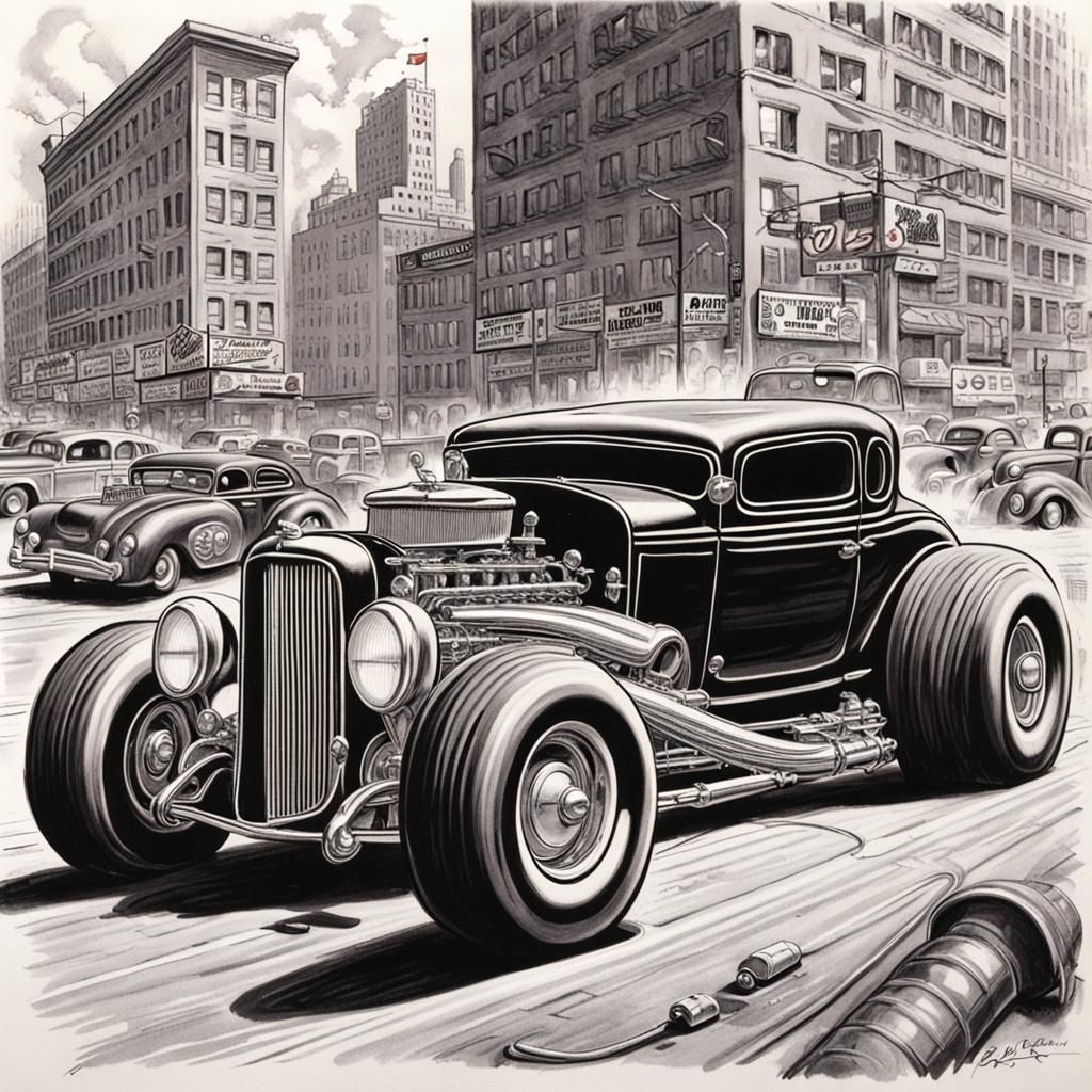 Rat Fink Hot Rod Lincoln Evading Cops