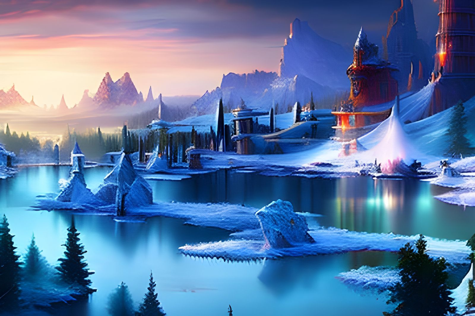 Majestic Frozen Vista Inspired by Landscape Masters