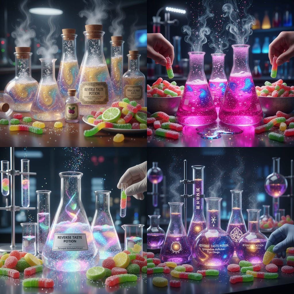Glittering Miracle Fruit Potions in Test Tubes