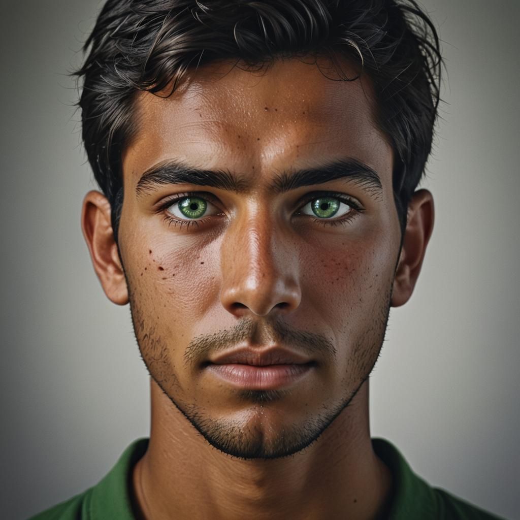 High-Contrast Portrait of a Handsome Young Man