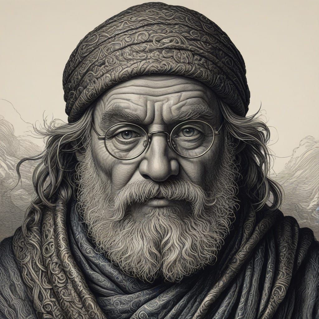 Ancient Dwarf Rune Carver in Mysterious, Hyper-Realistic Por...