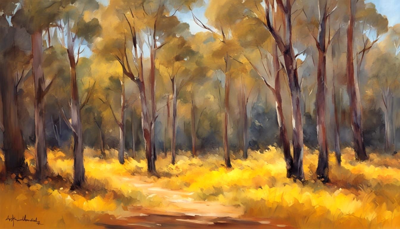 Australian Bush Landscape in Tonalist Style