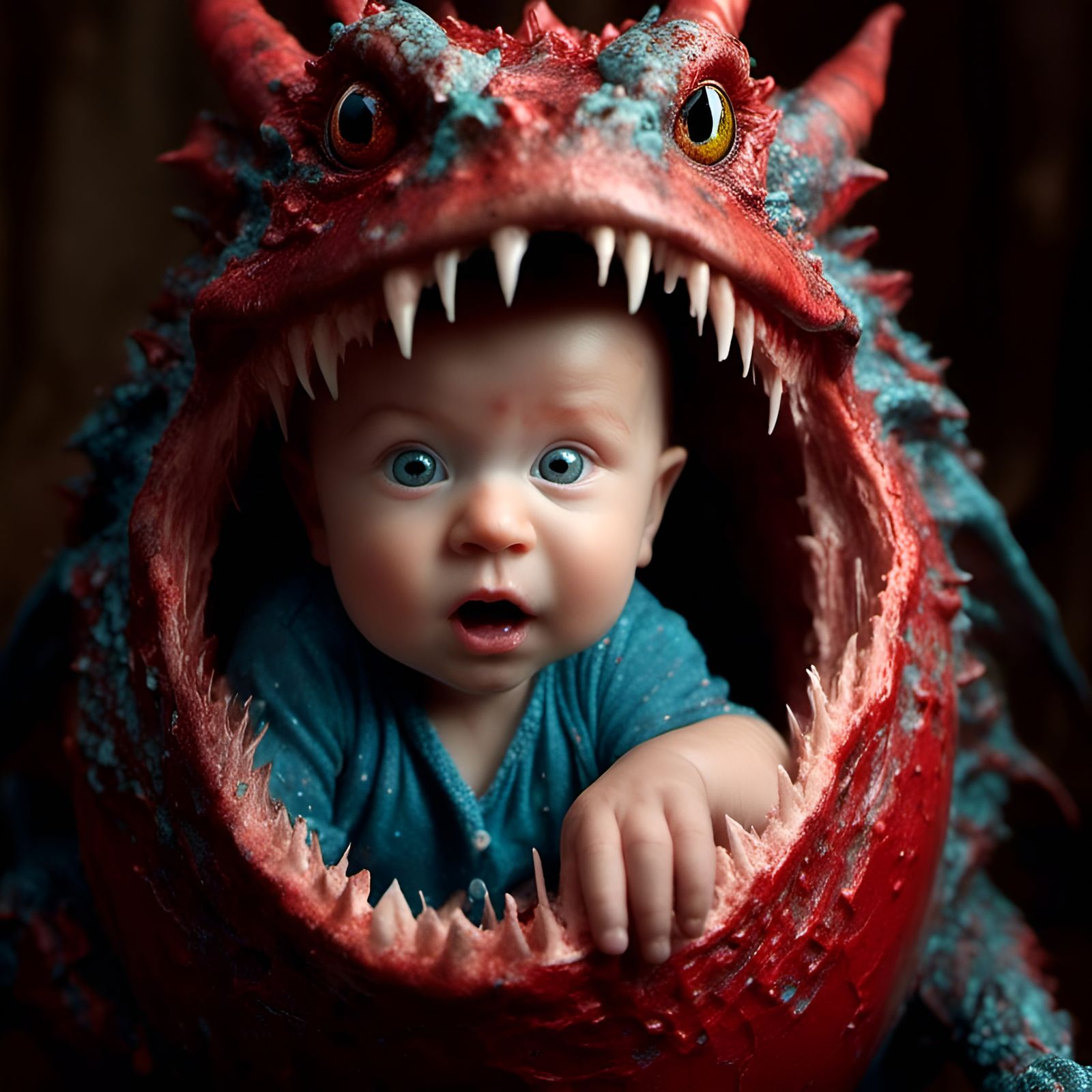 Adorable Dragon Hatching: Professional Studio Portrait