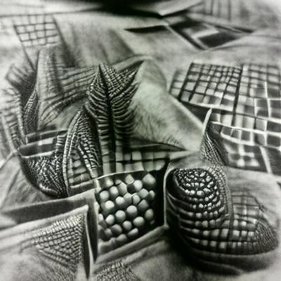 Intricate Charcoal Drawing: Pattern of Life