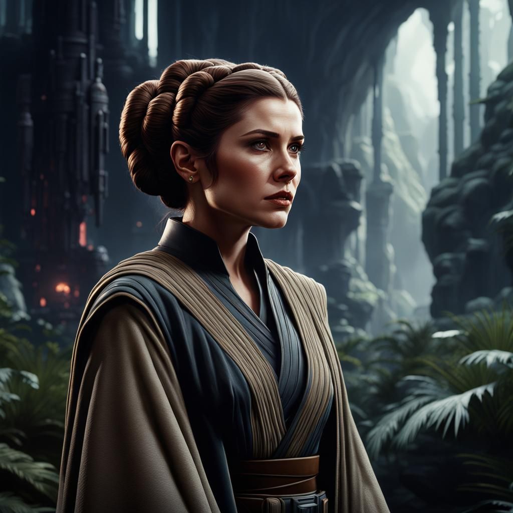 Young Jedi Leia Organa Solo in Detailed Digital Art