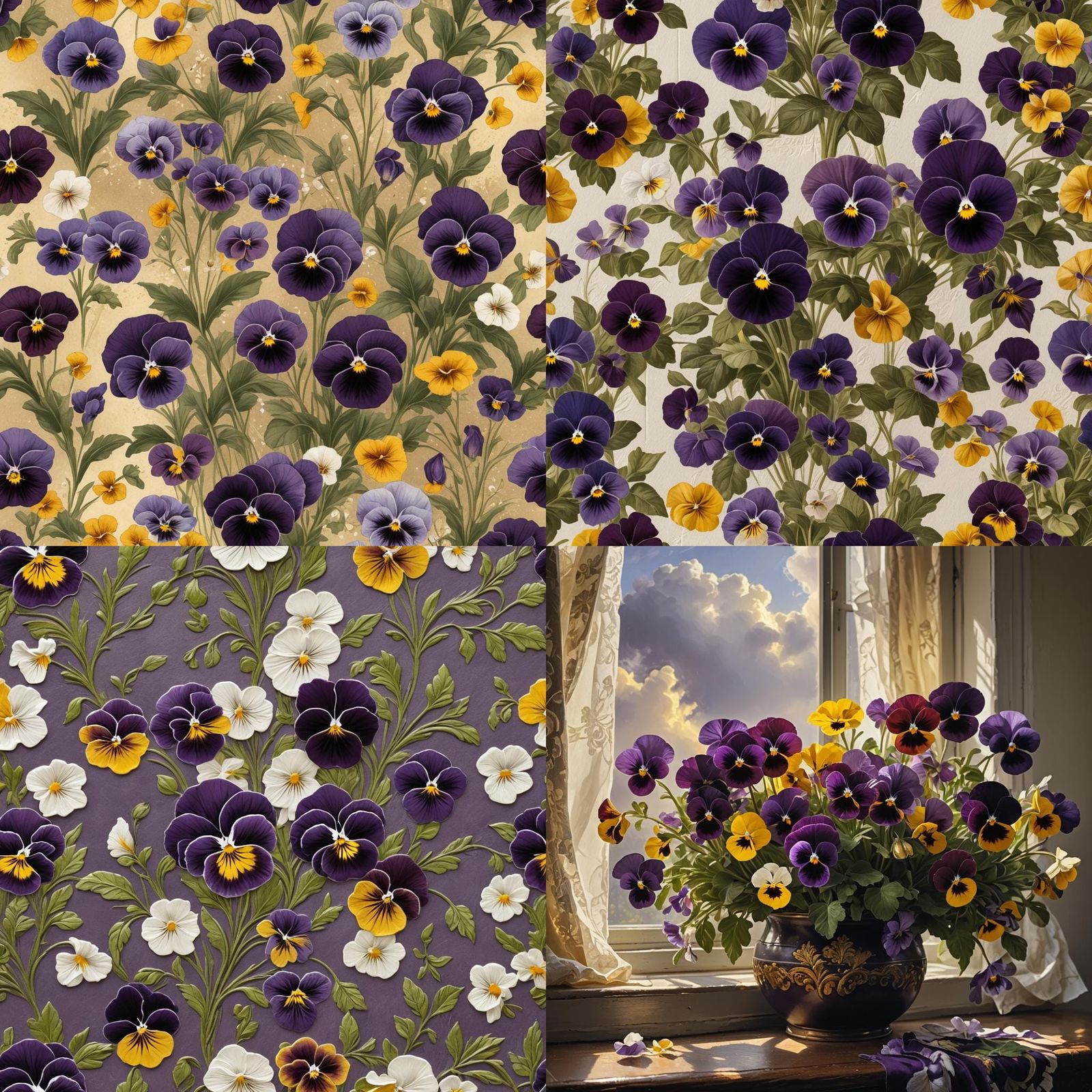 Leather Book with Pansies on a Sunlit Windowsill