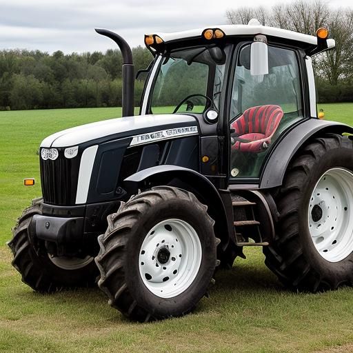 Plaid Patterned Tractor: AI-Generated Farm Vehicle