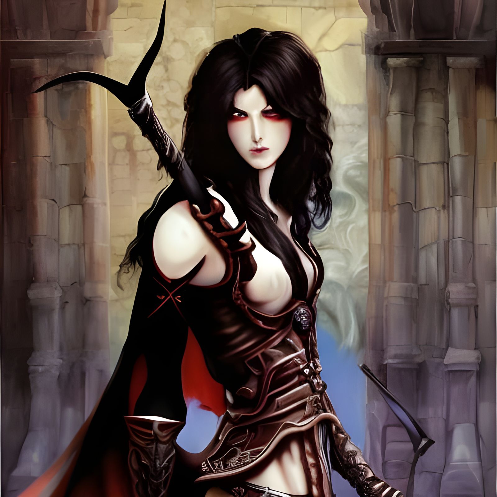 Juile Carmen as Castlevania Character in Manga Style