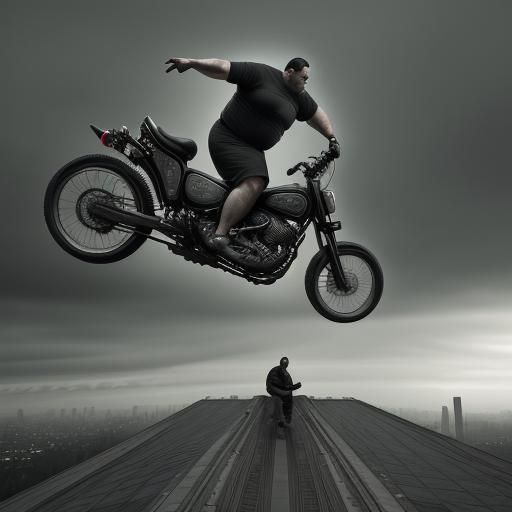 Hyperrealistic Photograph of a Man Doing Artistic Stunts