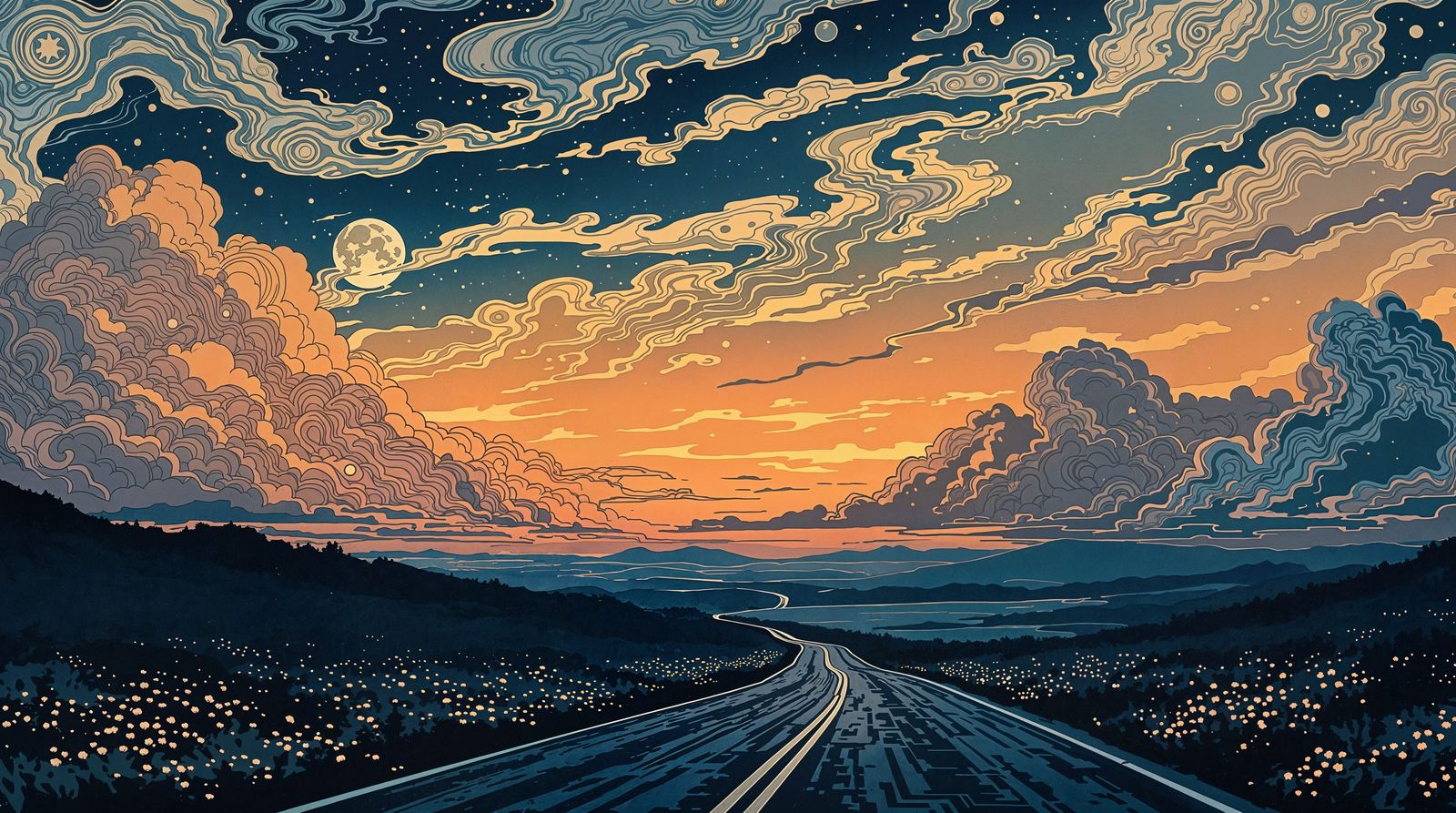 Ethereal Evening Love Song in Whimsical Cloudscapes