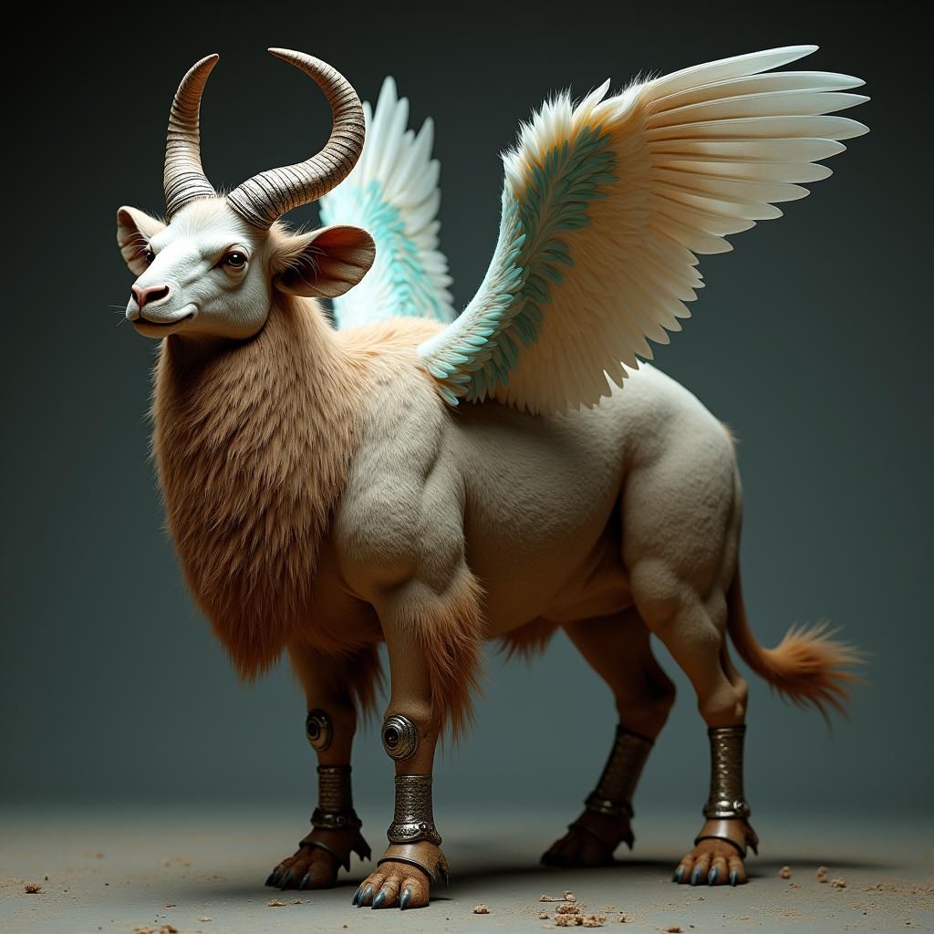 Mystical Hybrid Creature in Dreamlike Digital Art