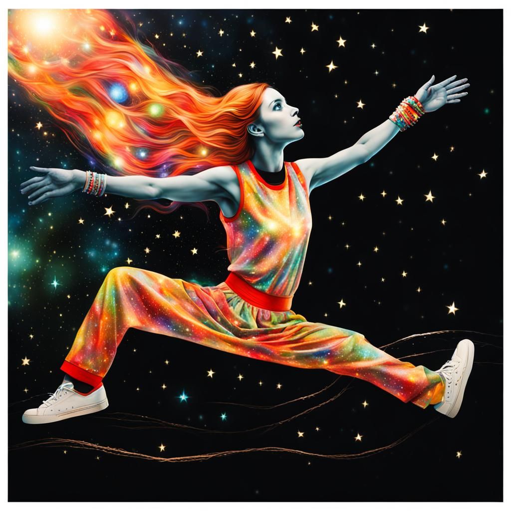 Vibrant Starry Eyed Portrait with Surreal Lighting