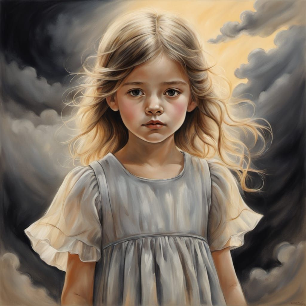 Childhood Denied: A Melancholy Charcoal Drawing