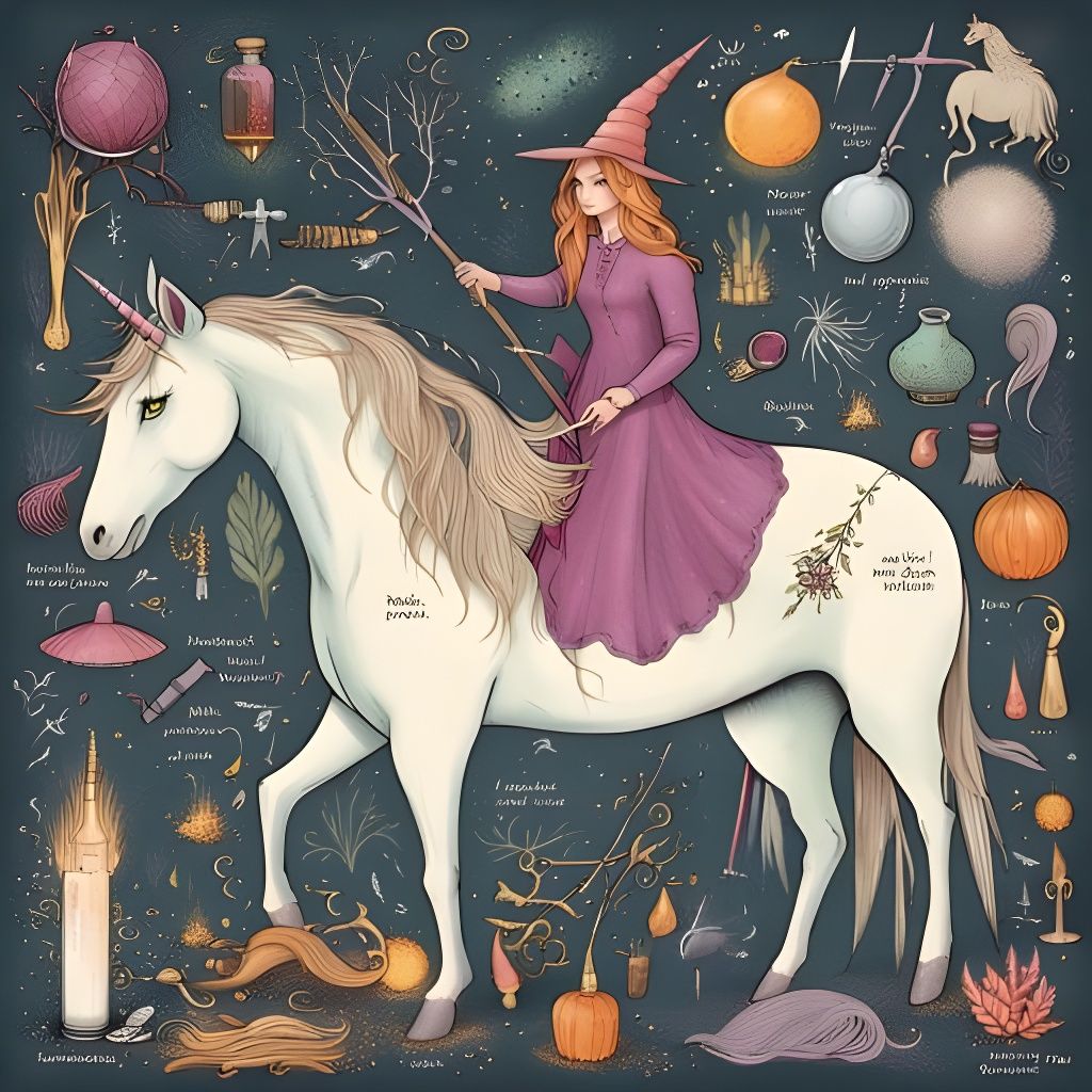 Unicorn Witch Familiar Illustrated Magical Properties