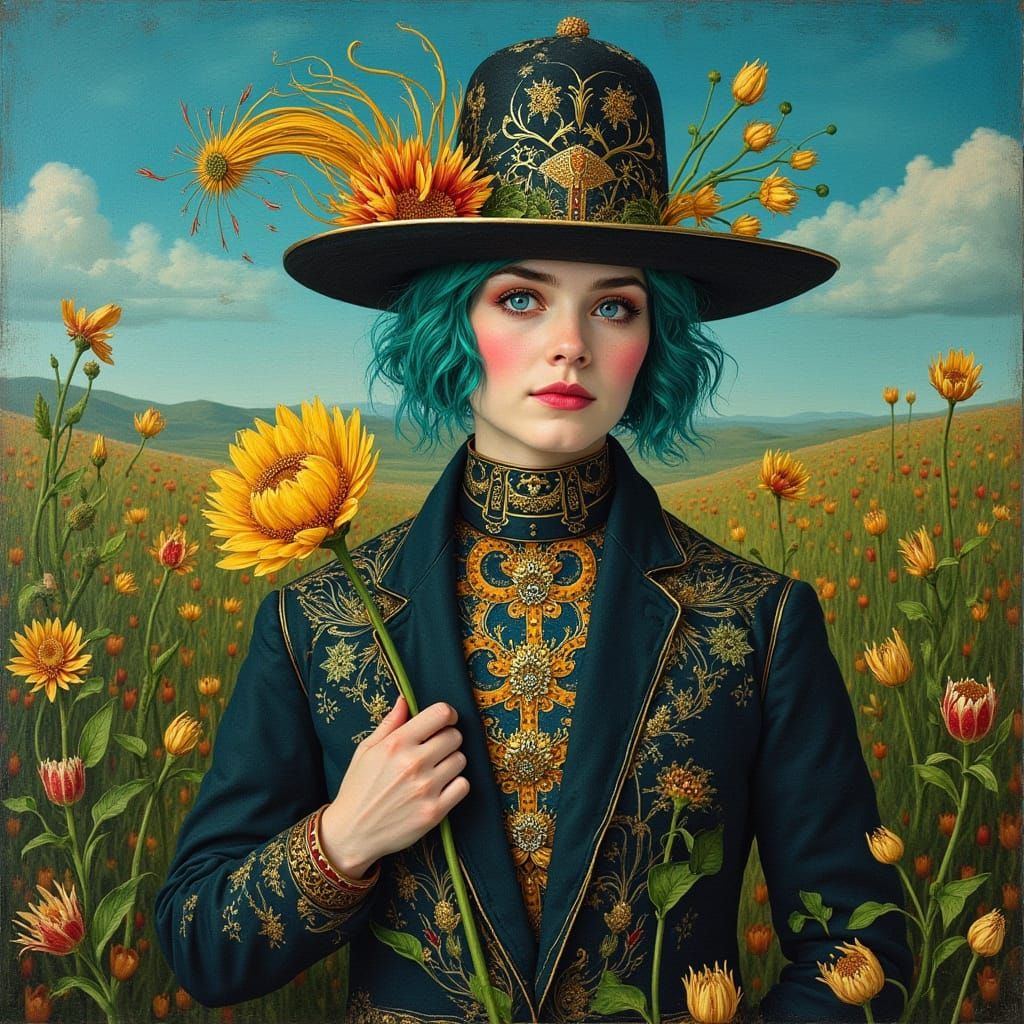 Abstract Mosaic of Man, Woman, and Nature